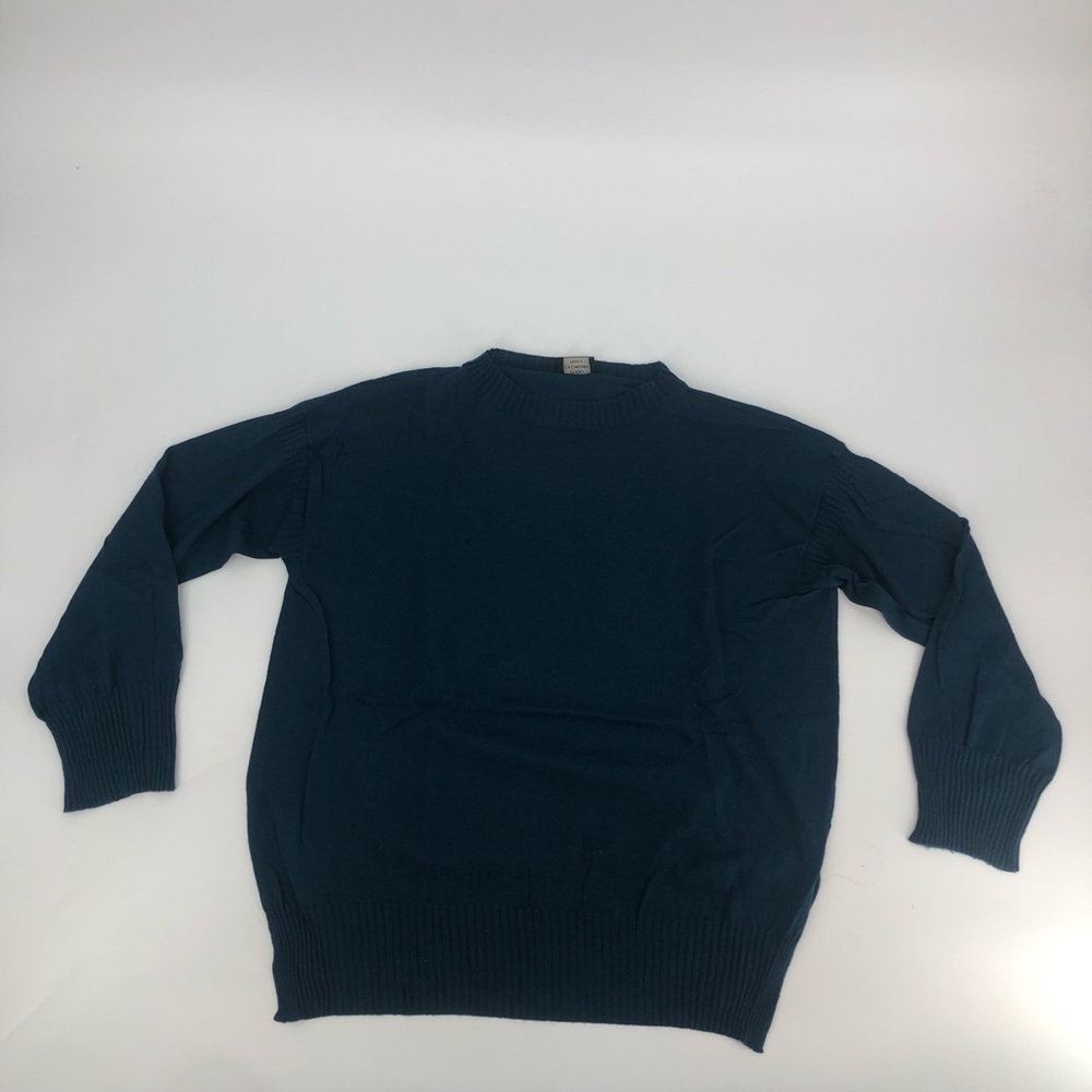 Studio Cashmere Geneve Green Crew Neck Cashmere Silk Blend Sweater - Large